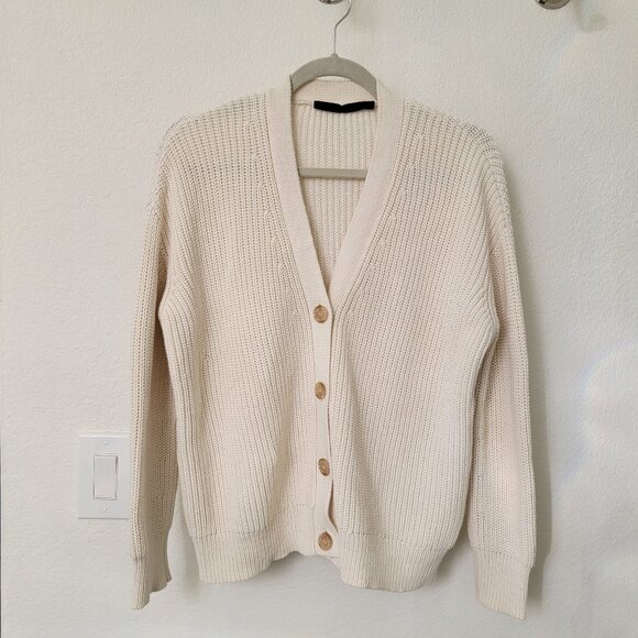 JENNI KAYNE Cotton Cocoon Cardigan Ivory XS - Picture 6 of 14